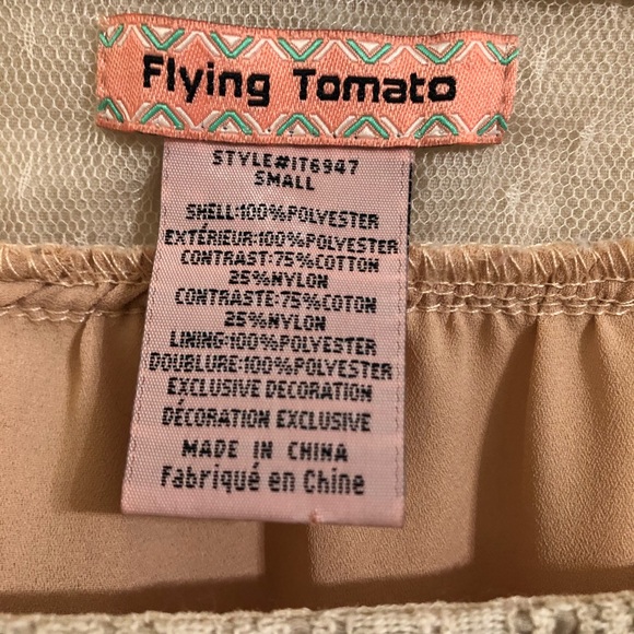 Flying Tomato Embroidered Tunic Peach Size Small - Picture 6 of 11